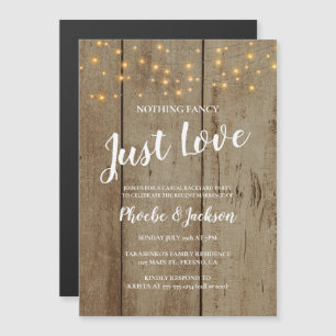 Invitation Magnétique Guirlande Lumineuse Rustique pour Mariage Intime