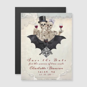 Invitation Magnétique Halloween Gothique QR CODE Enregistrer La Date Mar