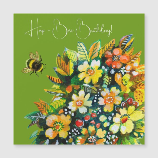 Invitation Magnétique Hap - Anniversaire des abeilles (Devant)
