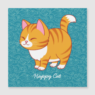 Invitation Magnétique Happy Cat Personnalisé