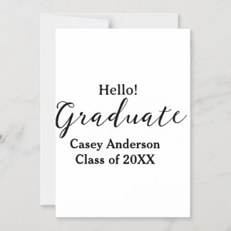 Invitation Magnétique Hello graduate class of 20XX name congrats stylish