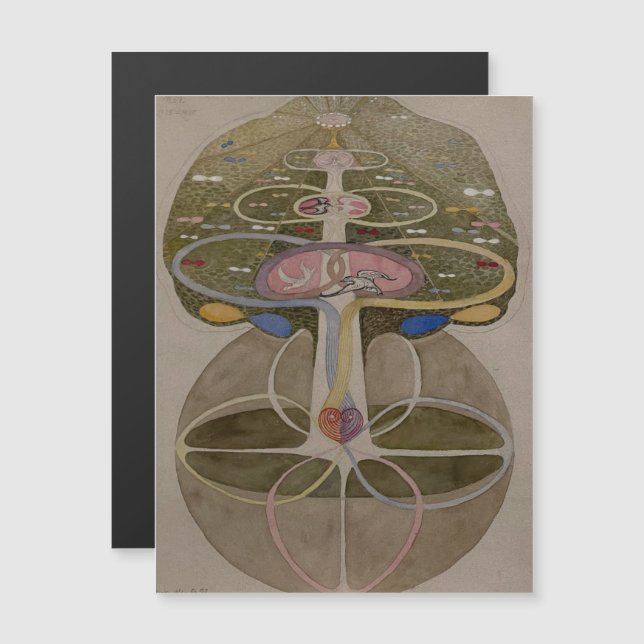 Invitation Magnétique Hilma Af Klint, Arbre De Connaissances No1 Art Abs (Devant / Derrière)
