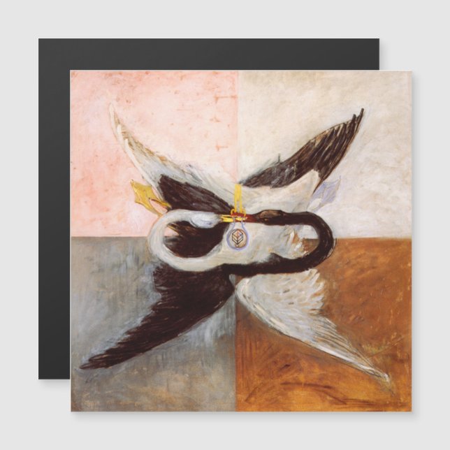 Invitation Magnétique Hilma Af Klint, Le Swan No.24, Art Abstrait (Devant / Derrière)