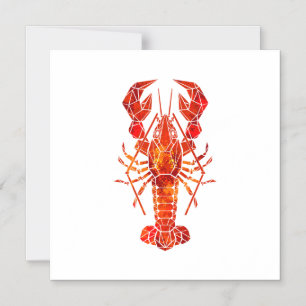 Invitation Magnétique Homard polygonal rouge