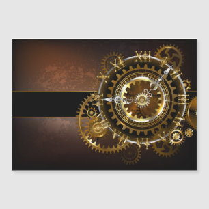Invitation Magnétique Horloge Steampunk avec des engrenages anciens