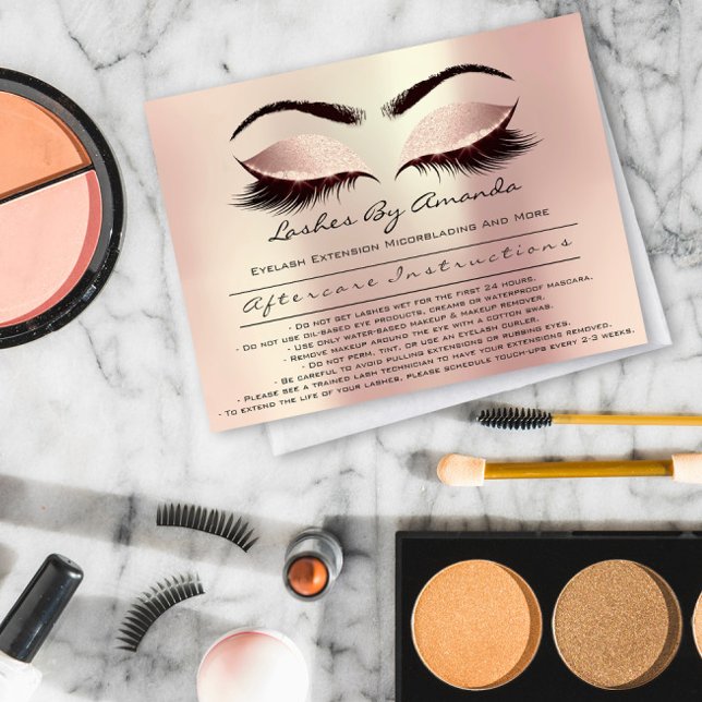 Invitation Magnétique Instructions de soins postérieurs Lashes Extension (Créateur téléchargé)