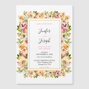 Invitation Magnétique Jardin d'été Aquarelle Mariage floral