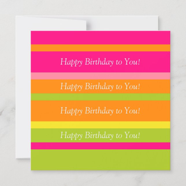 Invitation Magnétique Joyeux anniversaire vibrant, élégant et coloré (Recto)