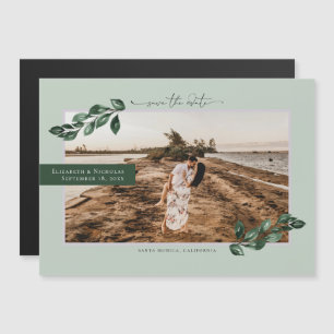 Invitation Magnétique La verdure botanique Mariage photo Enregistrer la