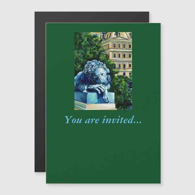 Invitation Magnétique Le Chat qui a mangé le canari (Devant / Derrière)