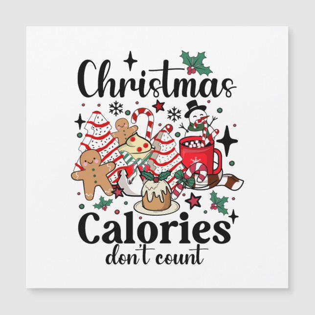 Invitation Magnétique Les calories de Noël ne comptent pas (Devant)