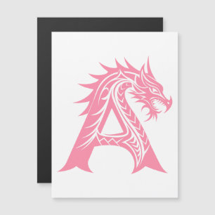 Invitation Magnétique Lettre A de style dragon, Alphabet du dragon, Mono