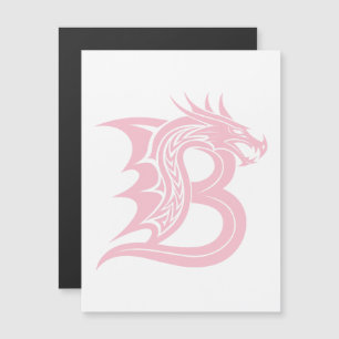 Invitation Magnétique Lettre B de style dragon, alphabet du dragon, mono
