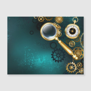 Invitation Magnétique Loupe en style Steampunk