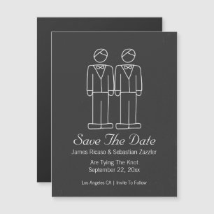 Invitation Magnétique M. et M. Doodle Enregistrer la date Mariage gay
