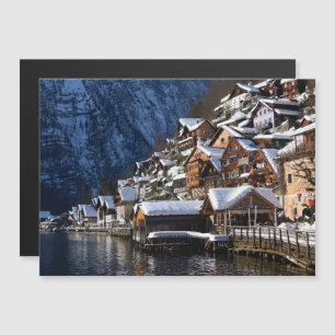 Invitation Magnétique Maison en bois au bord du lac à Hallstatt, Autric