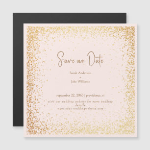 Invitation Magnétique Mariage Blush & Gold Enregistrer notre date