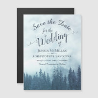Mariage de Pins de Montagne Bleu Foggy Enregistrer
