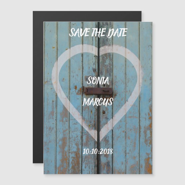 Invitation Magnétique Mariage de porte de la grange rustique (Devant / Derrière)