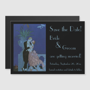 Invitation Magnétique Mariage des jeunes mariés Art Déco vintage Enregis
