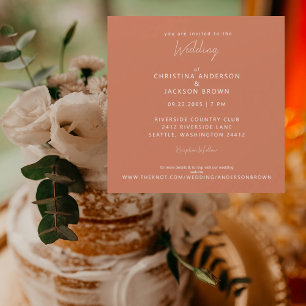 Invitation Magnétique Mariage en terre cuite moderne