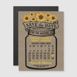 Invitation Magnétique Mariage Enregistrer la date Mason Jar août 2025