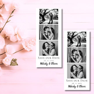 Invitation Magnétique Mariage Enregistrer la date Photo Booth Photo Stri