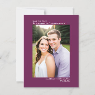 Invitation Magnétique Mariage Enregistrer la date Vertical Photo Cassis 