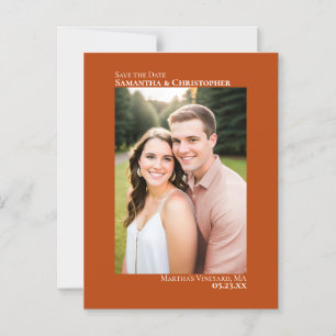 Invitation Magnétique Mariage Enregistrer la date Vertical Photo Rust Or
