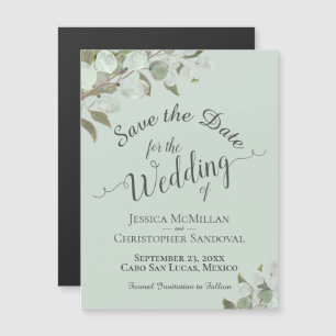 Invitation Magnétique Mariage Eucalyptus Enregistrer la date Monnaie de