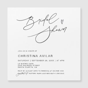 Invitation Magnétique Mariage Minimaliste Écriture Manuscrite