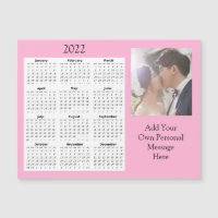 Mariage Photo 2022 Mini Calendrier Invitat magnéti