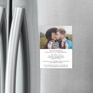 Invitation Magnétique Mariage photo décontracté moderne tout-en-un QR RS