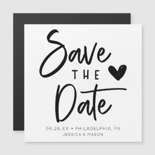 Invitation Magnétique Mariage Rustique manuscrit Enregistrer La Date