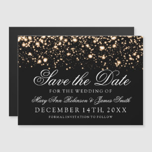 Invitation Magnétique Mariage Sauvez La Date Gold Midnight Glam