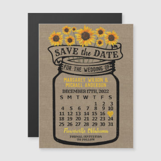 Invitation Magnétique Mariage Sauvez la date Mason Jar Farm Décembre 202