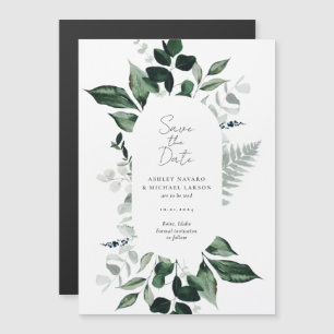 Invitation Magnétique Mariage vert rustique Enregistrer l'aimant de date