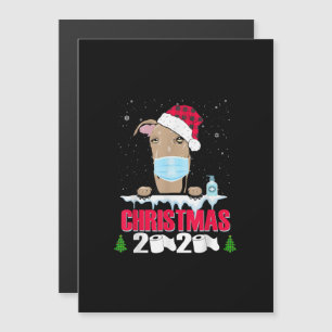 Invitation Magnétique Masque pour visage de Lévrier Merry Noël 2020 Drôl
