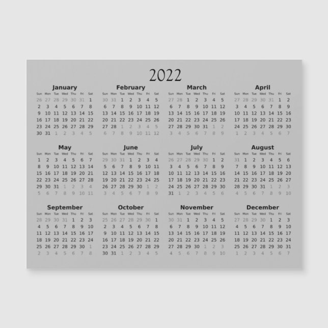 Invitation magnétique Mini Calendrier 2022 (Devant)