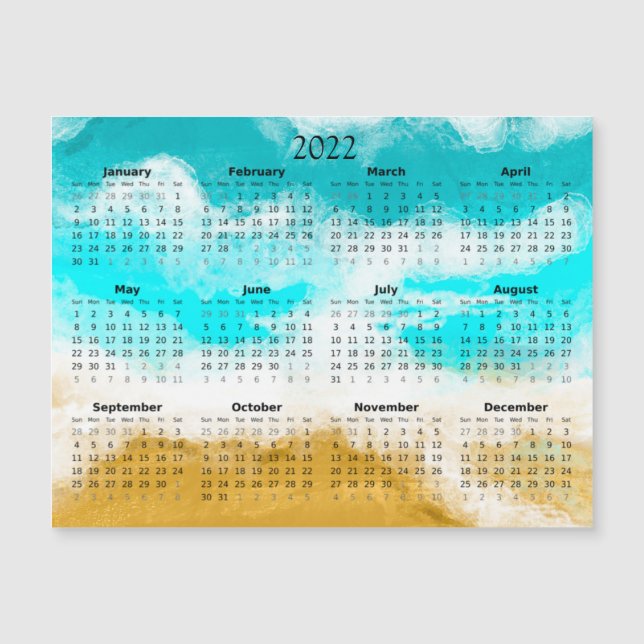 Invitation Magnétique Mini calendrier 2022 Océan magnétique (Devant)