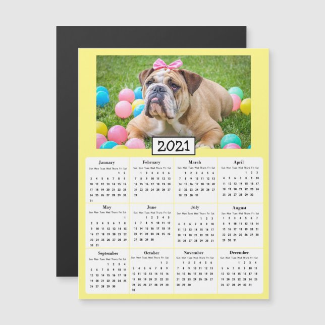 Invitation Magnétique Mini calendrier photo pour animaux de compagnie 20 (Devant / Derrière)