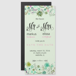 Invitation Magnétique Mini Fleurs Enregistrer la date de mariage Inviter