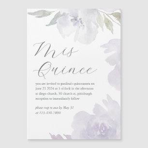 Invitation Magnétique Mis Quince Floral 15 ans Anniversaire Quinceañera