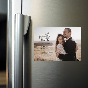 Invitation Magnétique Modern Chic Photo Enregistrer la date