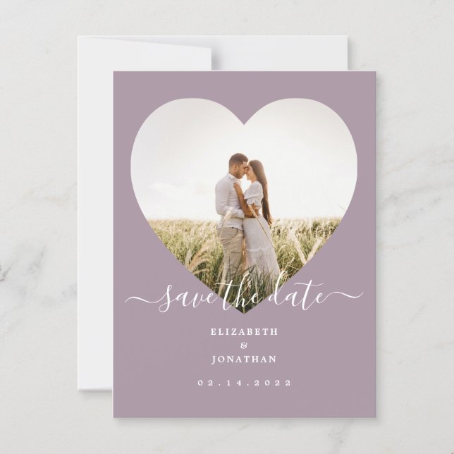 Invitation Magnétique Moderne Chic Lavender Mariage Photo Enregistrer La (Recto)