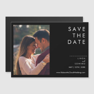 Invitation Magnétique Moderne minimaliste Mariage noir traditionnel