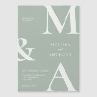 Moderne minimaliste Mariage vert Sage