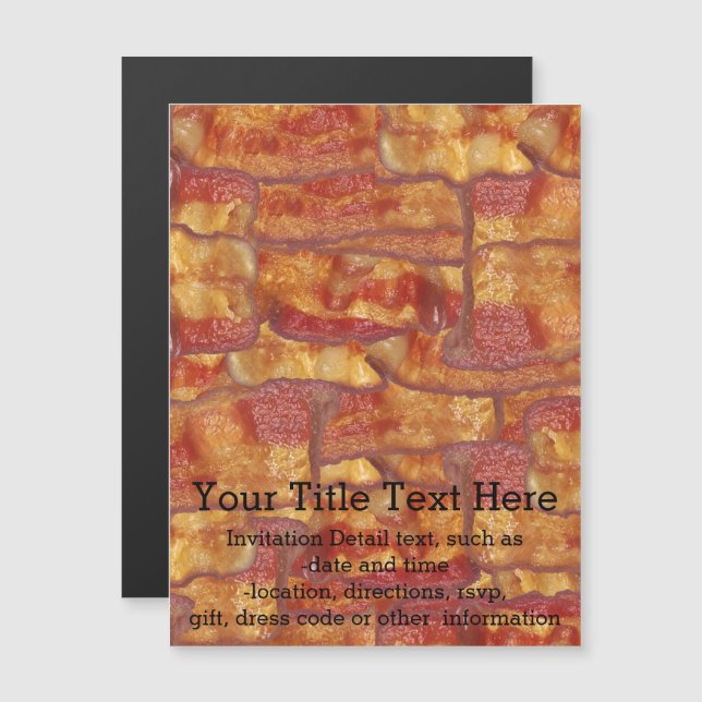 Invitation Magnétique Motif Arrière - plan Bacon (Devant / Derrière)