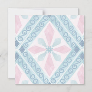 Invitation Magnétique motif bleu en forme de diamant