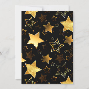 Invitation Magnétique Motif sans couture avec des étoiles dorées